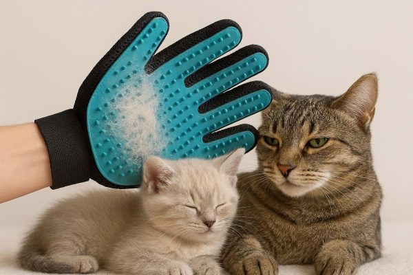 12 Cat Hair Remover Glove Gentle on Sensitive Skin for Kittens and Adult Cats