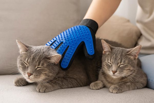 15 Massaging Pet Hair Remover Glove for Relaxation and Deshedding Dogs Cats