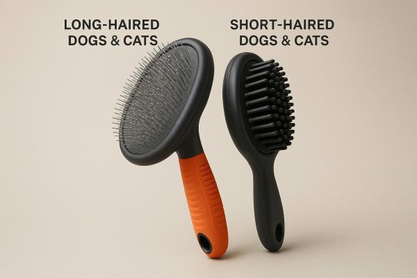 2 Double Sided Pet Brush for Long and Short Haired Dogs and Cats