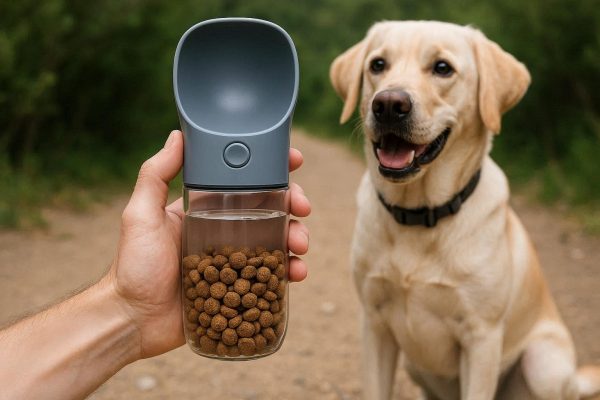 20 2 in 1 Dog Water Bottle and Food Container for Hiking and Travel
