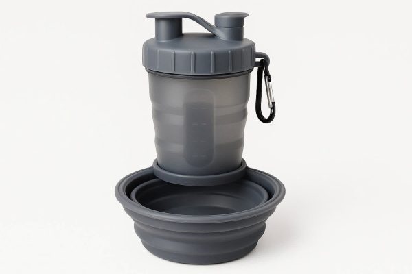 22 Collapsible Silicone Dog Water Bottle Bowl Combo for Easy Storage