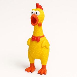 Durable Latex Rubber Squeaky Chicken Toy for Small and Medium Dogs