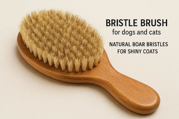 4 Bristle Brush for Dogs and Cats Natural Boar Bristles for Shiny Coats