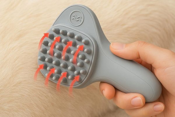 8 Pet Grooming Brush with Massage Function Promotes Circulation and Relaxation