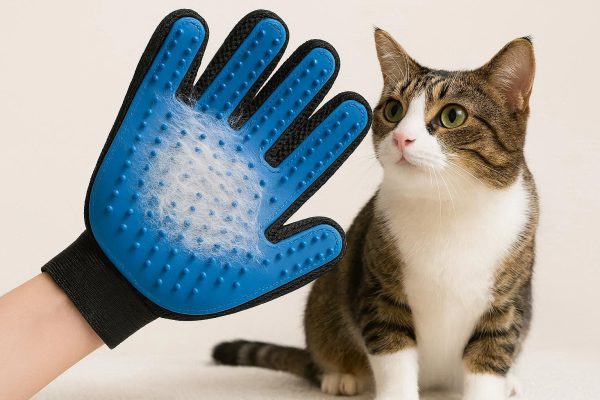 9 Pet Hair Remover Glove Gentle Deshedding Brush for Dogs and Cats Bathing